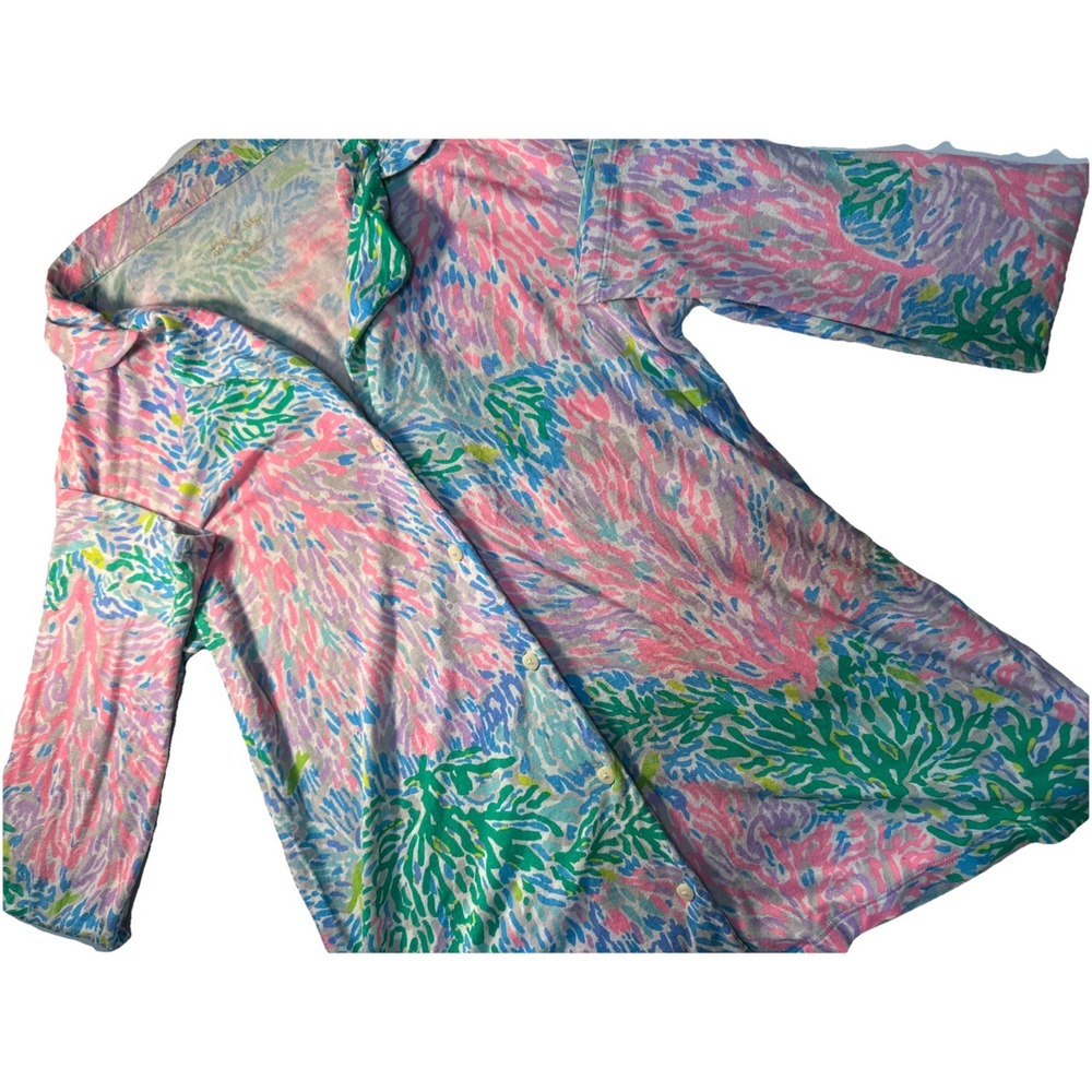 Lilly Pulitzer PJ Knit Button Up Pajama Top Multi Stargazer Pajamas Top Small - Picture 4 of 12